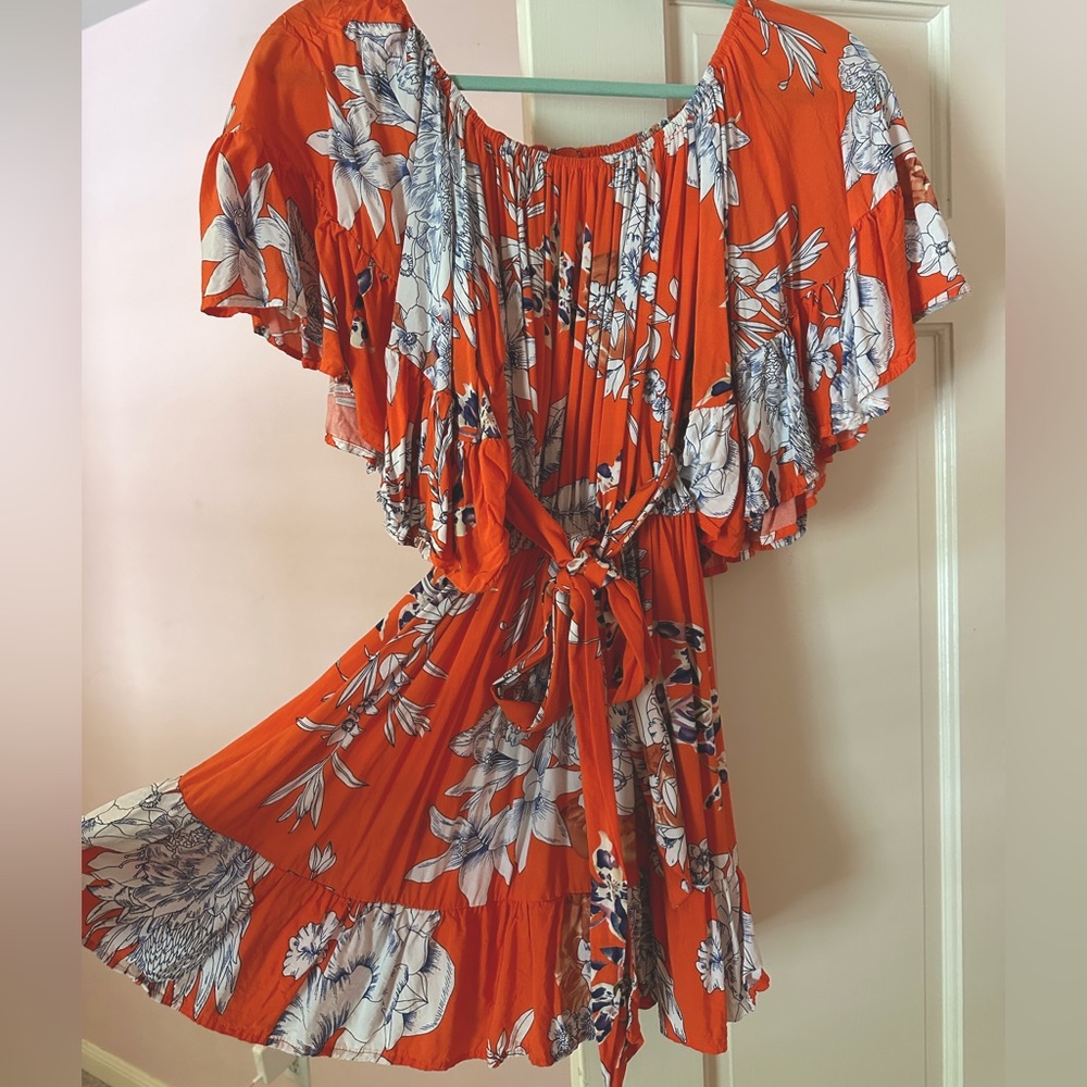 Orange Floral Sundress
